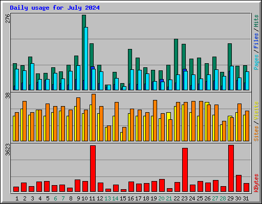 Daily usage for July 2024
