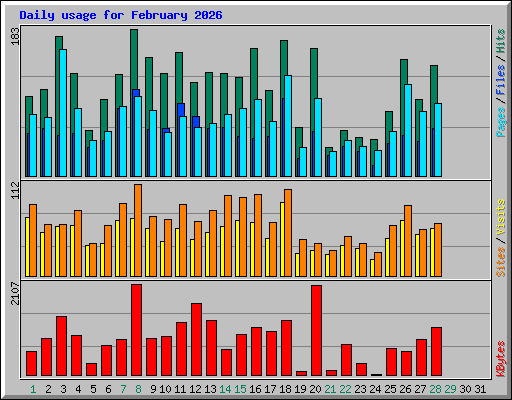 Daily usage for February 2026