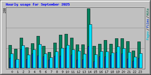 Hourly usage for September 2025
